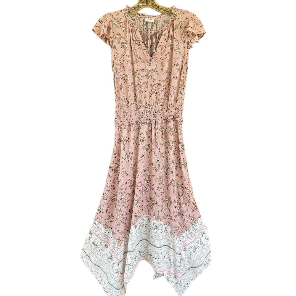 ❤️SOLD❤️ Knox Rose women’s boho ruffle cap sleeves elastic drop waist